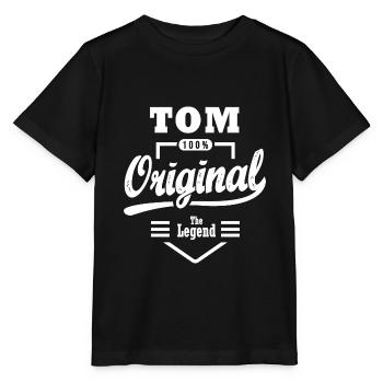 TOM ORIGINAL tshirt personnalisé prénom tom - T-shirt bio MINI CREATOR Stanley/Stella Enfant - noir - Devant - Mikhail (115cm)
