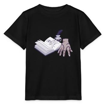 Main de zombie avec livre ouvert - T-shirt bio MINI CREATOR Stanley/Stella Enfant - noir - Devant - Mikhail (115cm)