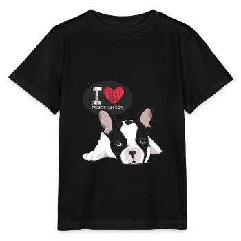 Bouledogue français - T-shirt bio MINI CREATOR Stanley/Stella Enfant - noir - Devant - Mikhail (115cm)