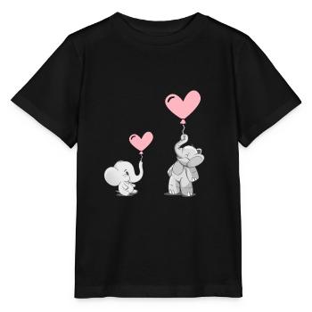 Süsse Elefanten mit Rosa Ballons - Stanley/Stella Kinder T-Shirt MINI CREATOR  - Schwarz - Vorne - Mikhail (115cm)