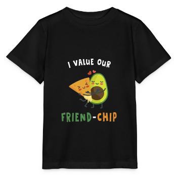 I Value Our Friend Chip Cute Funny Puns - Stanley/Stella MINI CREATOR Kids’ T-Shirt - black - Front - Mikhail (115cm)
