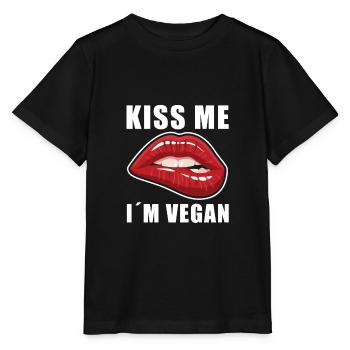 Vegan - Kiss me I’m Vegan T-Shirt - T-shirt bio MINI CREATOR Stanley/Stella Enfant - noir - Devant - Mikhail (115cm)