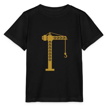 Grue chantier - T-shirt bio MINI CREATOR Stanley/Stella Enfant - noir - Devant - Mikhail (115cm)