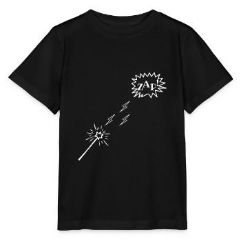 Baguette magique, flash, ZAP ! - T-shirt bio MINI CREATOR Stanley/Stella Enfant - noir - Devant - Mikhail (115cm)