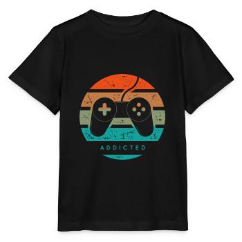 jeux video addicted - T-shirt bio MINI CREATOR Stanley/Stella Enfant - noir - Devant - Mikhail (115cm)