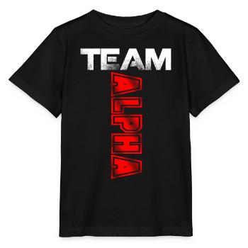 Team Alpha Geschenk T Shirt - Stanley/Stella Kinder T-Shirt MINI CREATOR  - Schwarz - Vorne - Mikhail (115cm)