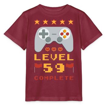 59th Birthday Level 59 Complete - Stanley/Stella MINI CREATOR Kids’ T-Shirt - burgundy - Front - Kain (125cm)