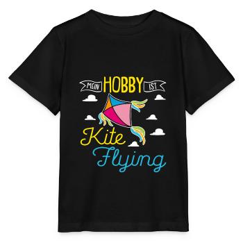 Drachen steigen Kite Flying mit Papa - Stanley/Stella Kinder T-Shirt MINI CREATOR  - Schwarz - Vorne - Mikhail (115cm)