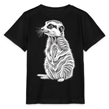 Wächter der Savanne: Das Erdmännchen in Aktion - Stanley/Stella Kinder T-Shirt MINI CREATOR  - Schwarz - Vorne - Mikhail (115cm)