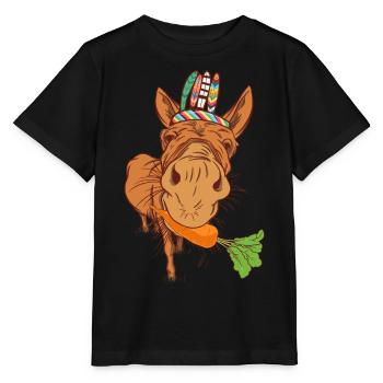 Wilder Westen Hippie Esel Schamane Western Kind - Stanley/Stella Kinder T-Shirt MINI CREATOR  - Schwarz - Vorne - Mikhail (115cm)