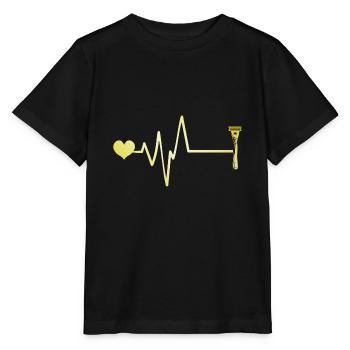 Lame de rasoir Pulse Heart Love - T-shirt bio MINI CREATOR Stanley/Stella Enfant - noir - Devant - Mikhail (115cm)