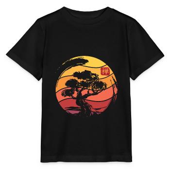 Japanese tree plant - Stanley/Stella MINI CREATOR Kids’ T-Shirt - black - Front - Mikhail (115cm)