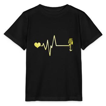 Rasieren Barber Puls Herz Liebe - Stanley/Stella Kinder T-Shirt MINI CREATOR  - Schwarz - Vorne - Mikhail (115cm)