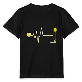 Schaufel Puls Herz Liebe - Stanley/Stella Kinder T-Shirt MINI CREATOR  - Schwarz - Vorne - Mikhail (115cm)