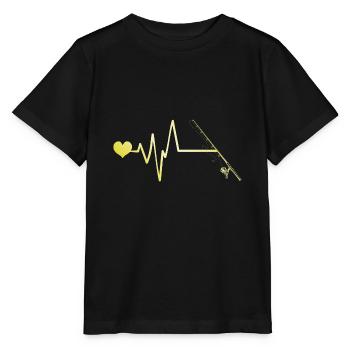 Canne à pêche Heartbeat - T-shirt bio MINI CREATOR Stanley/Stella Enfant - noir - Devant - Mikhail (115cm)