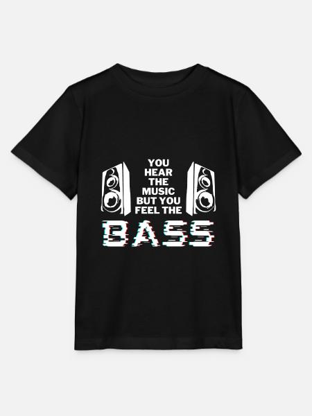 Feel the Bass Bassist Gitarre Konzert Rock Metal - Stanley/Stella MINI CREATOR Kids’ T-Shirt - black