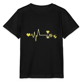 Dumbbell heartbeat - Stanley/Stella MINI CREATOR Kids’ T-Shirt - black - Front - Mikhail (115cm)
