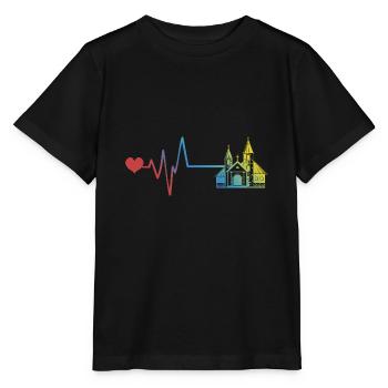 Church Pulse Heartbeat - Stanley/Stella MINI CREATOR Kids’ T-Shirt - black - Front - Mikhail (115cm)