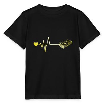 Geld Herzschlag - Stanley/Stella Kinder T-Shirt MINI CREATOR  - Schwarz - Vorne - Mikhail (115cm)