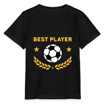 Best player (football, stars, laurel wreath) - Stanley/Stella MINI CREATOR Kids’ T-Shirt - black - Front - Mikhail (115cm)
