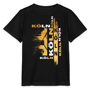 Cologne Allemagne Ville Skyline Font Or - T-shirt bio MINI CREATOR Stanley/Stella Enfant - noir - Devant - Mikhail (115cm)