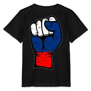 Poing de drapeau de la Russie utilisé - T-shirt bio MINI CREATOR Stanley/Stella Enfant - noir - Devant - Mikhail (115cm)