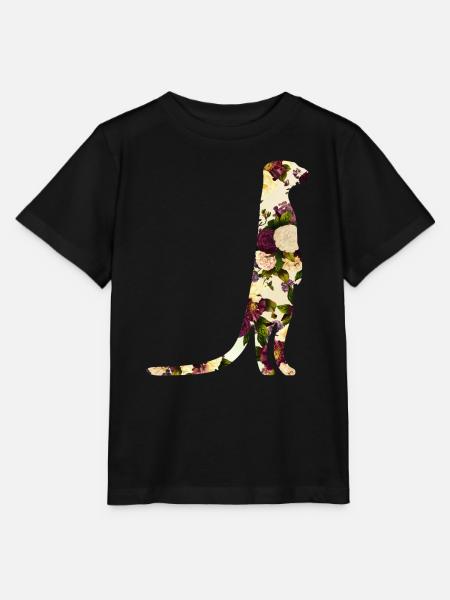 Erdmännchen Blüten Floral Blumenmuster Geschenk - Stanley/Stella Kinder T-Shirt MINI CREATOR - Schwarz