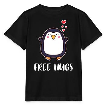 Animal Mignon Pingouin Coeur Déclaration Oiseau Pôle Sud - T-shirt bio MINI CREATOR Stanley/Stella Enfant - noir - Devant - Mikhail (115cm)