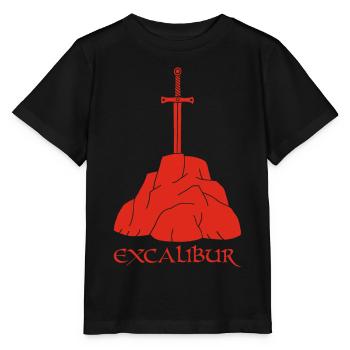 Das Excalibur-Schwert (rot) - Stanley/Stella Kinder T-Shirt MINI CREATOR  - Schwarz - Vorne - Mikhail (115cm)
