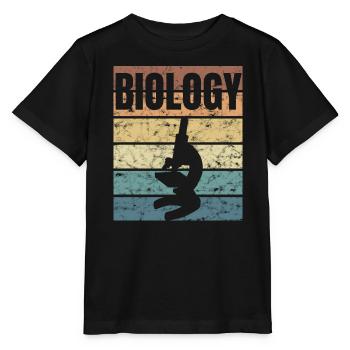 Biology Biologist Biologist Microscope - Stanley/Stella MINI CREATOR Kids’ T-Shirt - black - Front - Mikhail (115cm)