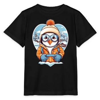 Süßer Pinguin - Stanley/Stella Kinder T-Shirt MINI CREATOR  - Schwarz - Vorne - Mikhail (115cm)