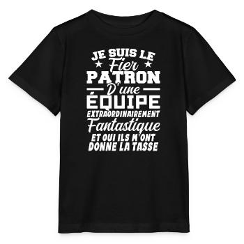 Je Suis Le Fier Patron D'une Equipe - T-shirt bio MINI CREATOR Stanley/Stella Enfant - noir - Devant - Mikhail (115cm)