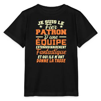 Je Suis Le Fier Patron D'une Equipe - T-shirt bio MINI CREATOR Stanley/Stella Enfant - noir - Devant - Mikhail (115cm)