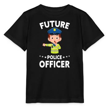 Bureau de Police des Policiers - T-shirt bio MINI CREATOR Stanley/Stella Enfant - noir - Devant - Mikhail (115cm)
