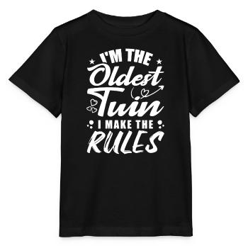 I'm The Oldest Twin Funny Twin Tees - T-shirt bio MINI CREATOR Stanley/Stella Enfant - noir - Devant - Mikhail (115cm)