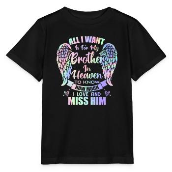 My Brother In Heaven Angel Wings - T-shirt bio MINI CREATOR Stanley/Stella Enfant - noir - Devant - Mikhail (115cm)