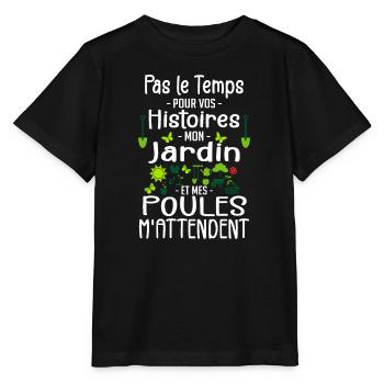 Jardin Poule Humour - Humour Jardinier - Stanley/Stella MINI CREATOR Kids’ T-Shirt - black - Front - Mikhail (115cm)