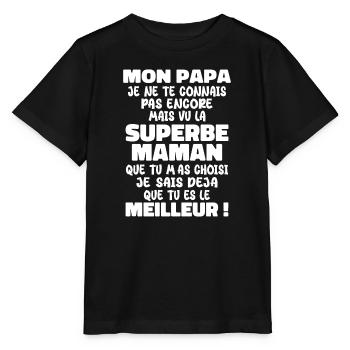 Pregnancy Announcement Gift Future Dad Future Mom - Stanley/Stella MINI CREATOR Kids’ T-Shirt - black - Front - Mikhail (115cm)