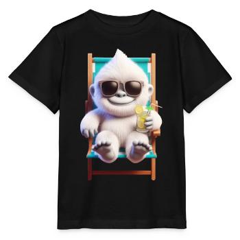 Yeti Monster in Sun Chair - Stanley/Stella MINI CREATOR Kids’ T-Shirt - black - Front - Mikhail (115cm)