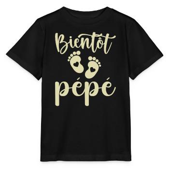 Bientôt pépé - T-shirt bio MINI CREATOR Stanley/Stella Enfant - noir - Devant - Mikhail (115cm)