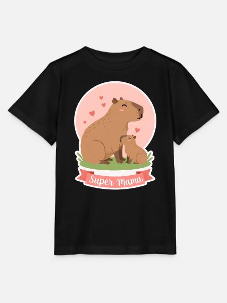 Mutter Kapibara - Stanley/Stella Kinder T-Shirt MINI CREATOR  - Schwarz