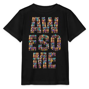 Foule impressionnante de caractères divers Typographie - T-shirt bio MINI CREATOR Stanley/Stella Enfant - noir - Devant - Mikhail (115cm)