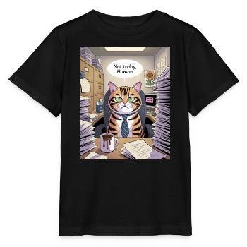 Katzenchef Büro Not Today - Stanley/Stella MINI CREATOR Kids’ T-Shirt - black - Front - Mikhail (115cm)