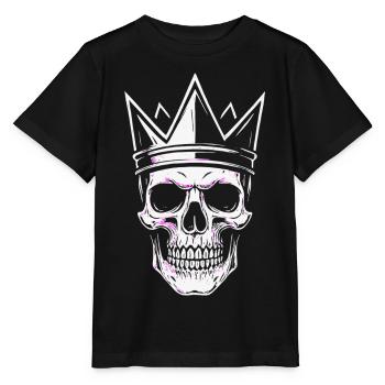 Skull King Totenkopf Krone Motiv - Stanley/Stella Kinder T-Shirt MINI CREATOR  - Schwarz - Vorne - Mikhail (115cm)