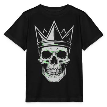 Krone Totenkopf Motiv für Skull und Rock Fans - Stanley/Stella Kinder T-Shirt MINI CREATOR  - Schwarz - Vorne - Mikhail (115cm)