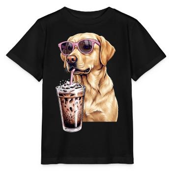Golden retriever - T-shirt bio MINI CREATOR Stanley/Stella Enfant - noir - Devant - Mikhail (115cm)
