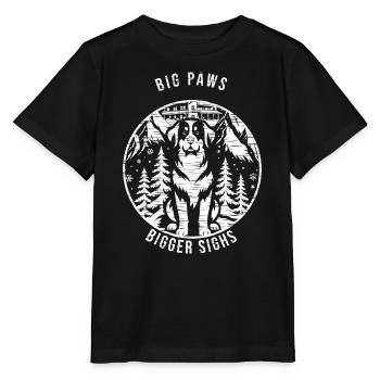 Berner Sennenhund - Big Paws Bigger Sighs - Hundef - Stanley/Stella Kinder T-Shirt MINI CREATOR  - Schwarz - Vorne - Mikhail (115cm)