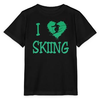 Ski skiing Skier Ski fahren - Stanley/Stella Kinder T-Shirt MINI CREATOR  - Schwarz - Vorne - Mikhail (115cm)