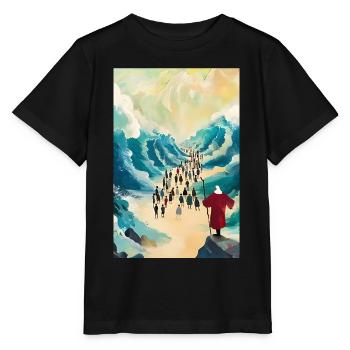 w6 Moïse Moïse Séparant la mer Rouge 3 pièces, Digit - T-shirt bio MINI CREATOR Stanley/Stella Enfant - noir - Devant - Mikhail (115cm)