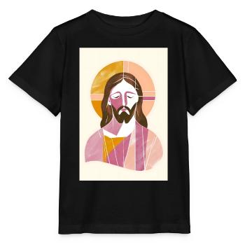 Jesus Wandkunst, Digitaler Download, Boho Jesus - Stanley/Stella Kinder T-Shirt MINI CREATOR  - Schwarz - Vorne - Mikhail (115cm)